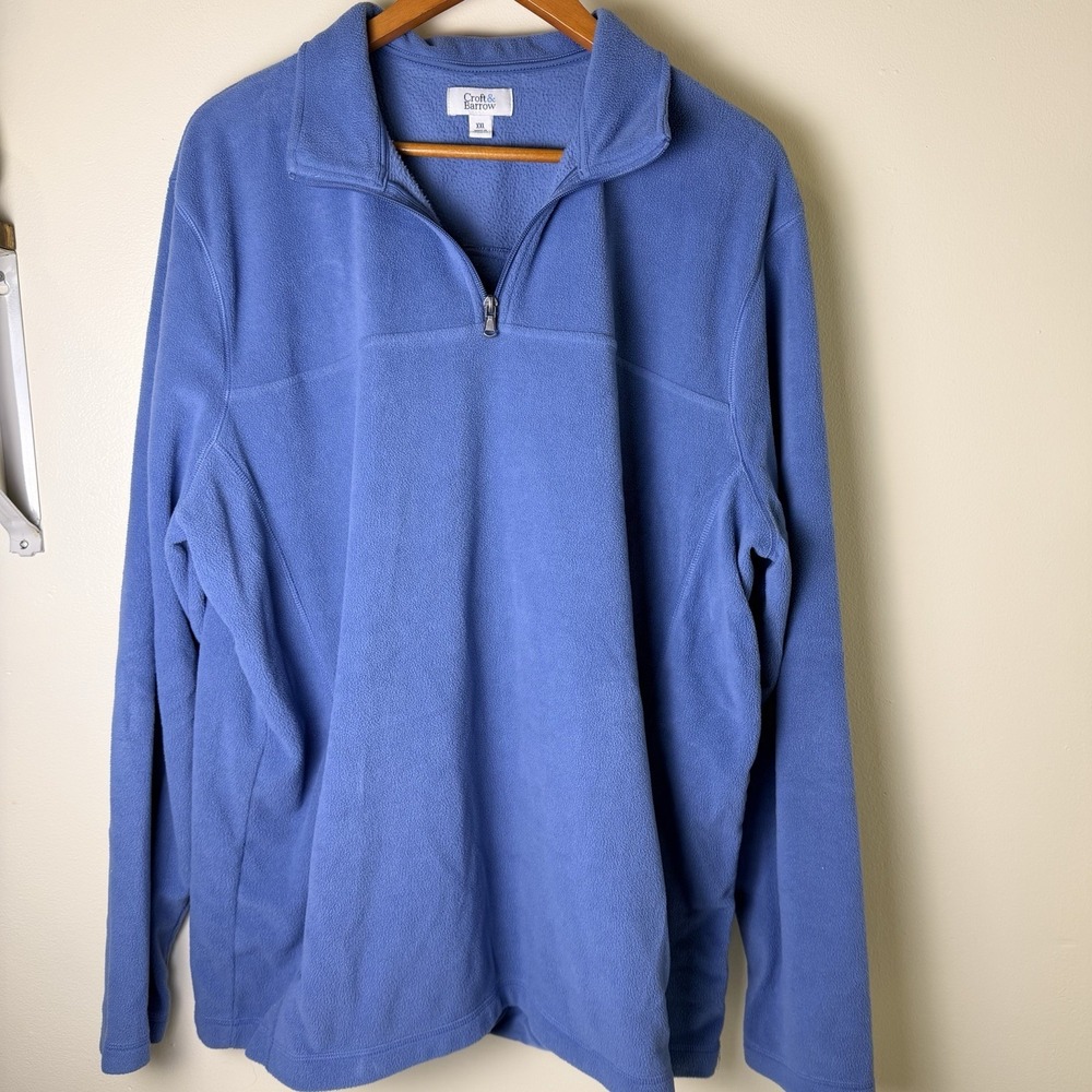 Croft & Barrow Sweatshirt Men XXL Tall Gray 1/4 Zip Long Sleeve Fleece